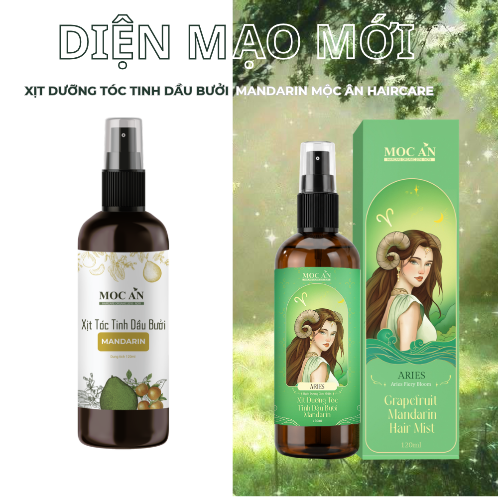 Xịt Dưỡng Tóc Tinh Dầu Bưởi Mộc Ân Mandarin 120ml – Phục hồi tóc yếu nhẹ nhàng