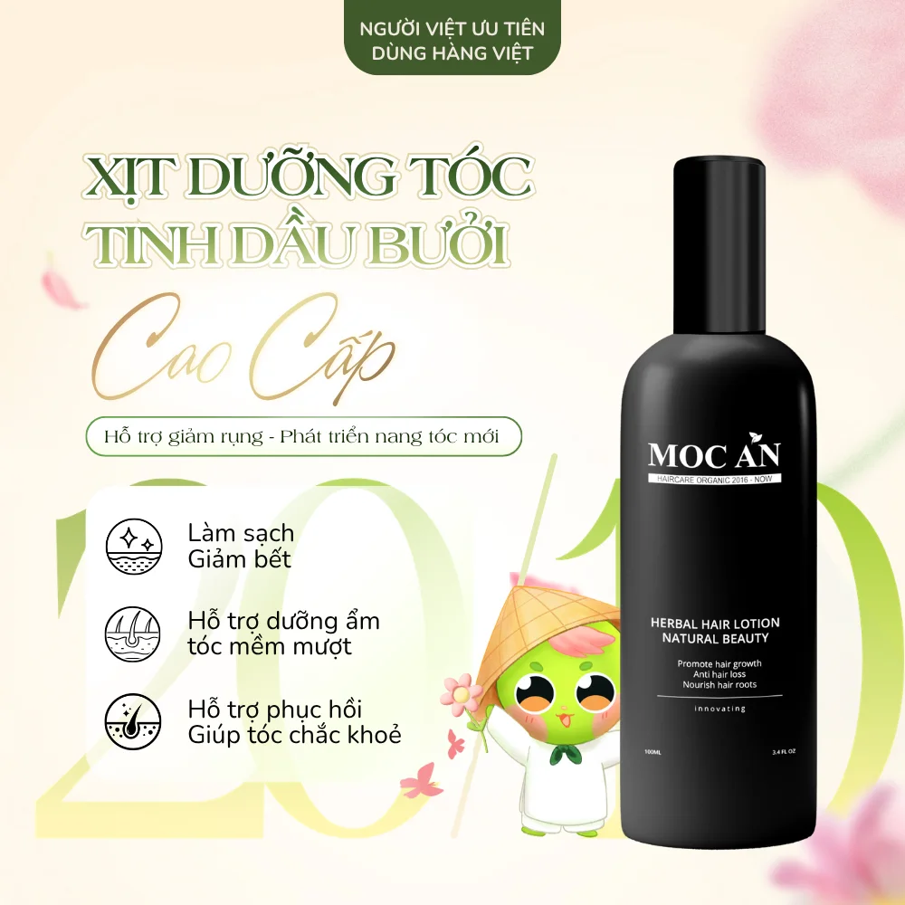 [MẪU MỚI] Xịt Dưỡng Tóc Tinh Dầu Bưởi Da Xanh Cao Cấp Mộc Ân Haircare 120ml - Dưỡng Ẩm Tóc Khô Xơ, Tóc Yếu